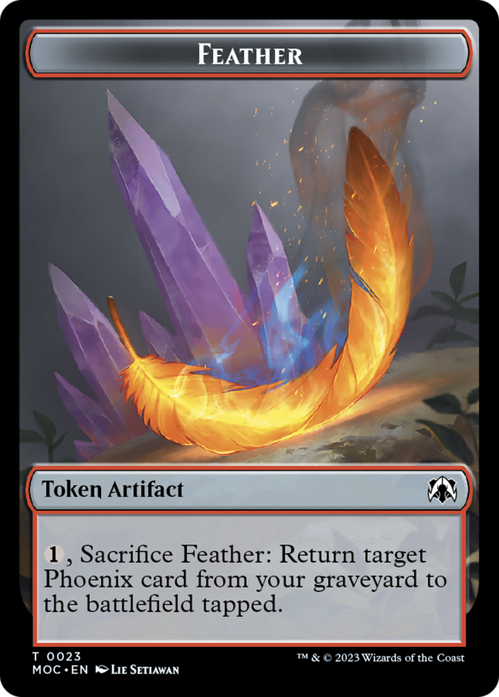 Feather // Servo Double-Sided Token [March of the Machine Commander Tokens] Magic: The Gathering