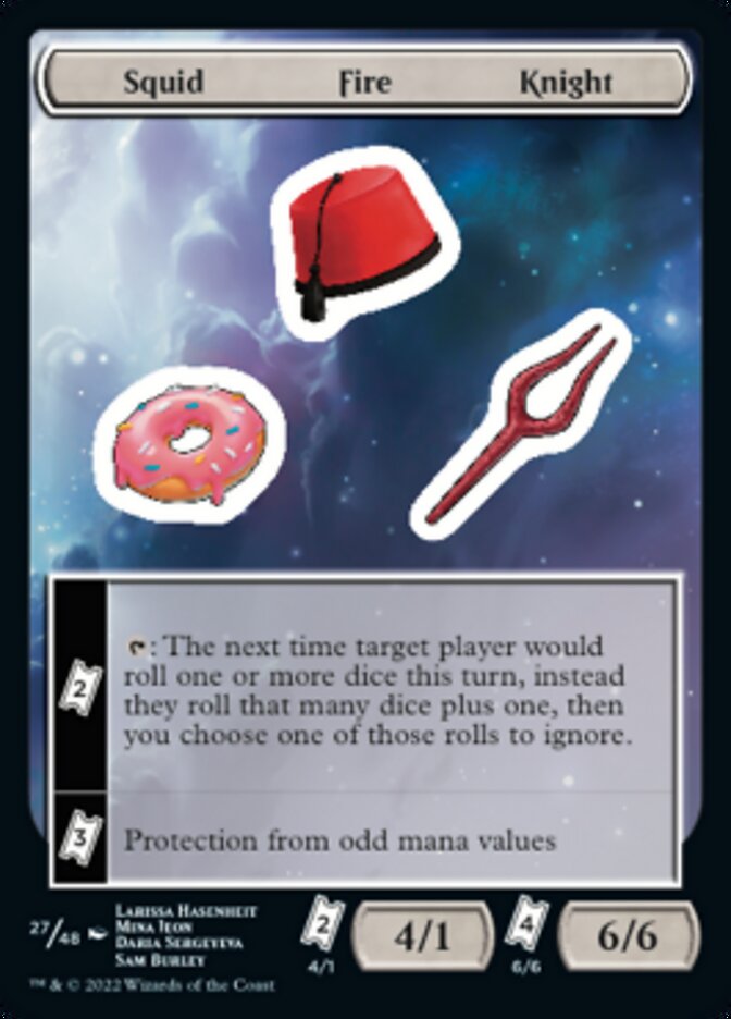 Squid Fire Knight [Unfinity Stickers] Magic: The Gathering