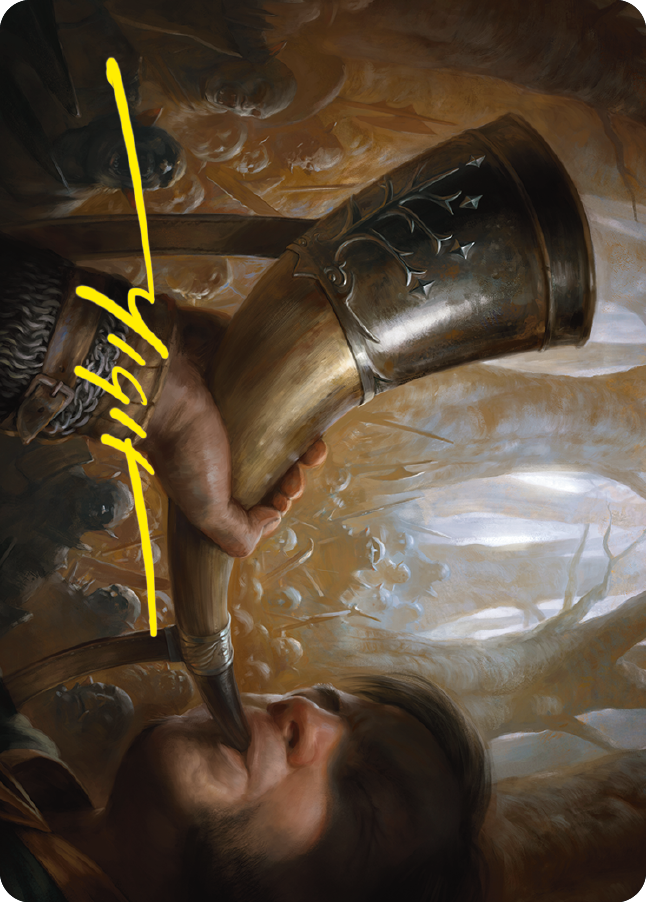 Horn of Gondor Art Card (Gold-Stamped Signature) [The Lord of the Rings: Tales of Middle-earth Art Series] Magic: The Gathering