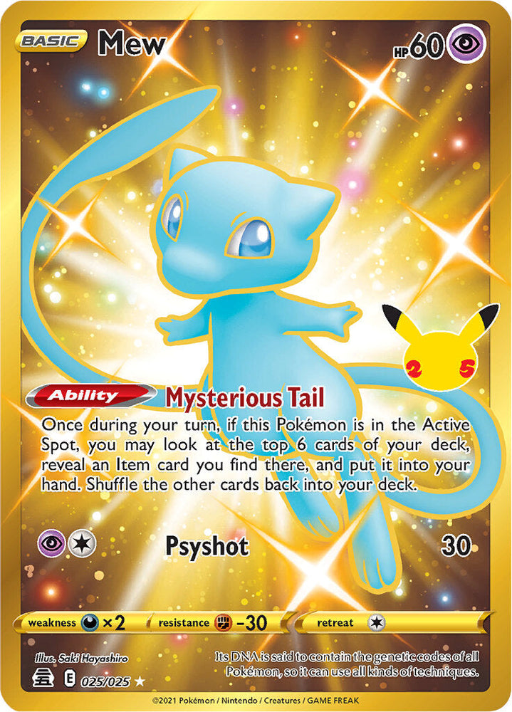 Mew (025/025) (Gold) [Celebrations: 25th Anniversary] Pokémon