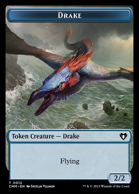 Spirit (0010) // Drake Double-Sided Token [Commander Masters Tokens] Magic: The Gathering