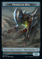 Construct (008) // Phyrexian Myr Double-Sided Token [The Brothers' War Commander Tokens] Magic: The Gathering