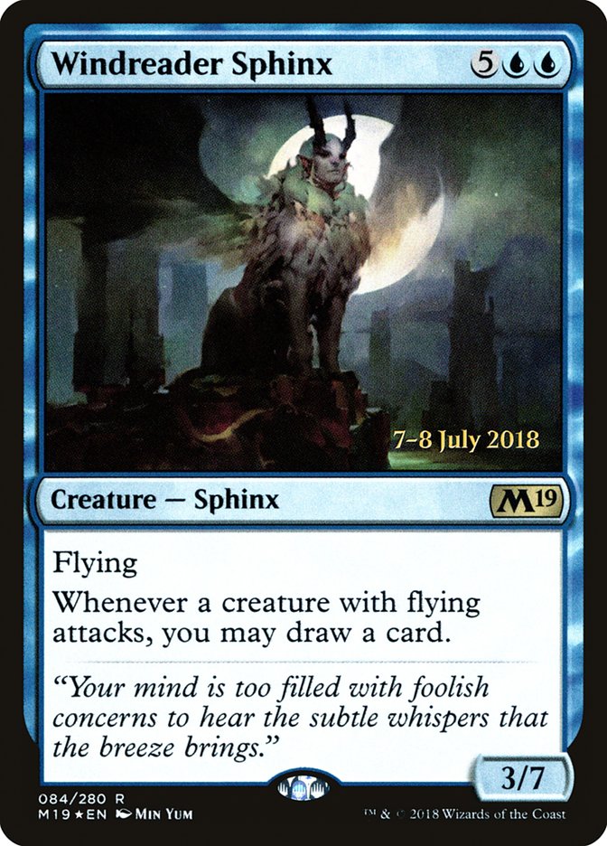 Windreader Sphinx [Core Set 2019 Prerelease Promos] Magic: The Gathering