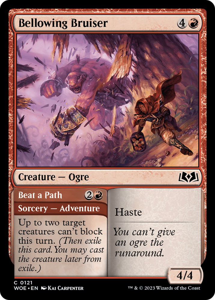 Bellowing Bruiser // Beat a Path [Wilds of Eldraine] Magic: The Gathering