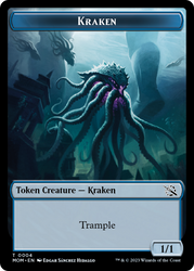 Warrior // Kraken Double-Sided Token [March of the Machine Tokens] Magic: The Gathering