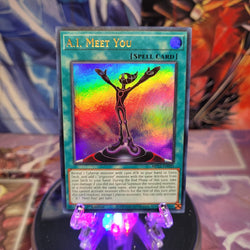 An Ultra Rare "A.I. Meet You" card from the Yugioh 2022 Tin of the Pharaoh's Gods Set (MP22).