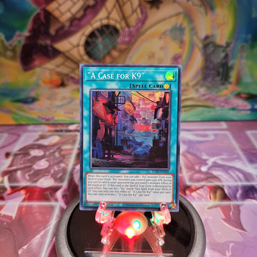 A Super Rare "A Case for K9" card from the Yugioh Set: Justice Hunters (JUSH).