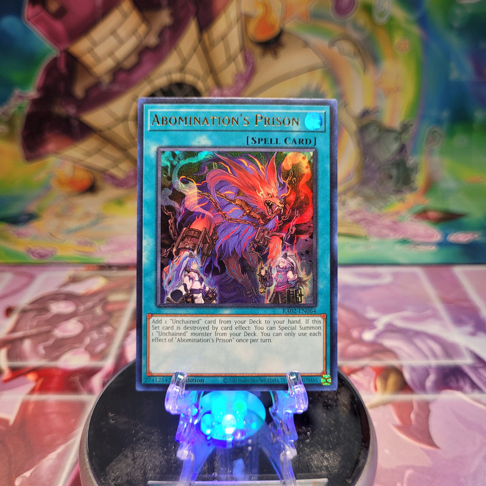 An Ultra Rare "Abomination's Prison" card from the Yugioh Set: Rarity Collection 2 (RA02).