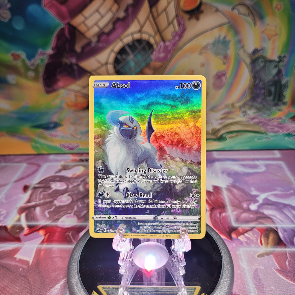 A Holo Rare Galarian Gallery "Absol" (GG16/GG70) card from the Pokemon Set: Sword & Shield: Crown Zenith.
