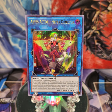  An Ultra Rare "Abyss Actor - Hyper Director" card from the Yugioh Set: Lightning Overdrive.