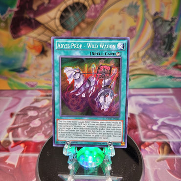  A Super Rare "Abyss Prop - Wild Wagon" card from the Yugioh Set: Destiny Soldiers.