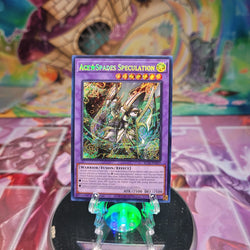 A Secret Rare "Ace Spades Speculation" card from the Yugioh Set: Battles of Legend: Terminal Revenge.