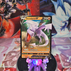 An Ultra Rare "Aerodactyl V" (092/196) card from the Pokemon Set: Sword & Shield: Lost Origin.
