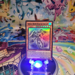 A Super Rare “Aiwass, Divine Spirit of the Law” card from the Yugioh Set: Chaos Origins (CORI).