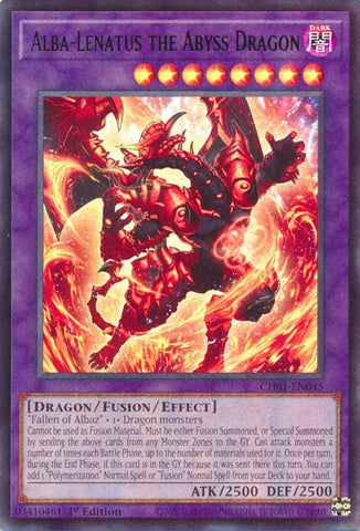 An Ultra Rare "Alba-Lenatus the Abyss Dragon" card from the Yugioh Structure Deck: The Fallen & The Virtuous (CH01).
