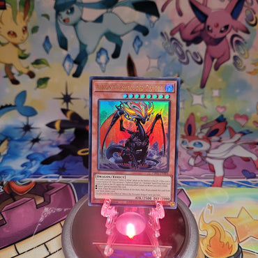 An Ultra Rare "Albion the Shrouded Dragon" card from the Yugioh Structure Deck: The Fallen & The Virtuous (CH01).