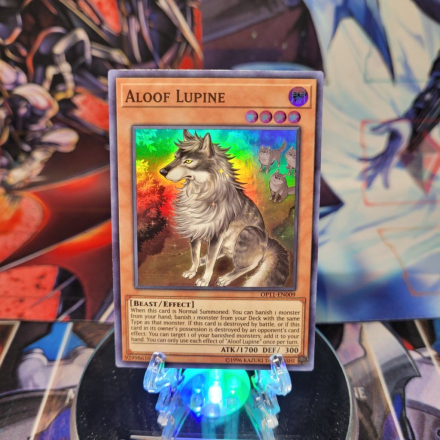 A Super Rare "Aloof Lupine" card from the Yugioh OTS Tournament Pack 11 Set.