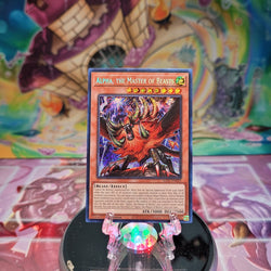 A Secret Rare "Alpha the Master of Beasts" card from the Yugioh Set: Rarity Collection 1.