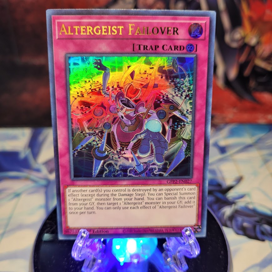  An Ultra Rare "Altergeist Failover" card from the Yugioh Set: Ghosts From the Past: The 2nd Haunting (GFP2).