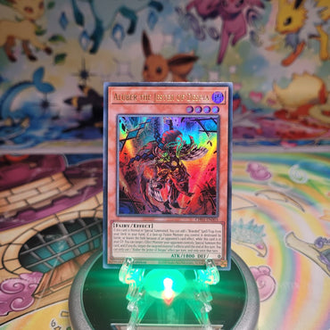 An Ultra Rare "Aluber the Jester of Despia" card from the Yugioh Structure Deck: The Fallen & The Virtuous (CH01).