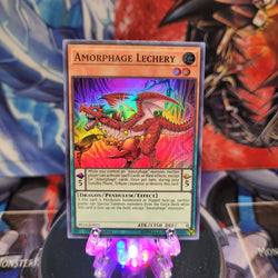 A Super Rare "Amorphage Lechery" card from the Yugioh Set: Fists of the Gadgets.