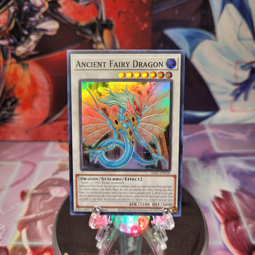 A Super Rare "Ancient Fairy Dragon" card from the Yugioh Set: Rarity Collection 1 (RA01).