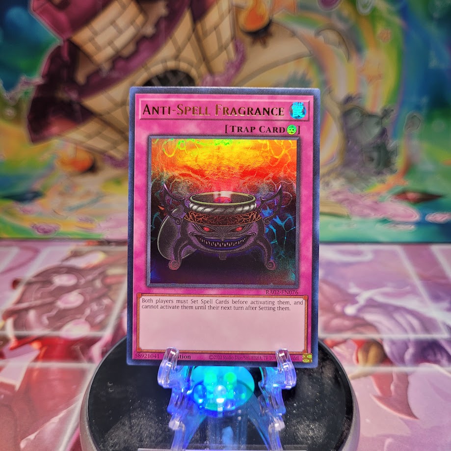 An Ultra Rare "Anti-Spell Fragrance" card from the Yugioh Set: Rarity Collection 2 (RA02).