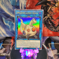 An Ultra Rare "Appliancer Laundry Dragon" card from the Yugioh Set: Battles of Legend: Armageddon.