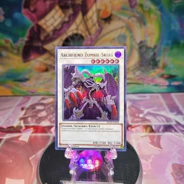 An Ultra Rare "Archfiend Zombie-Skull" card from the Yugioh Set: Battles of Legend: Light's Revenge.