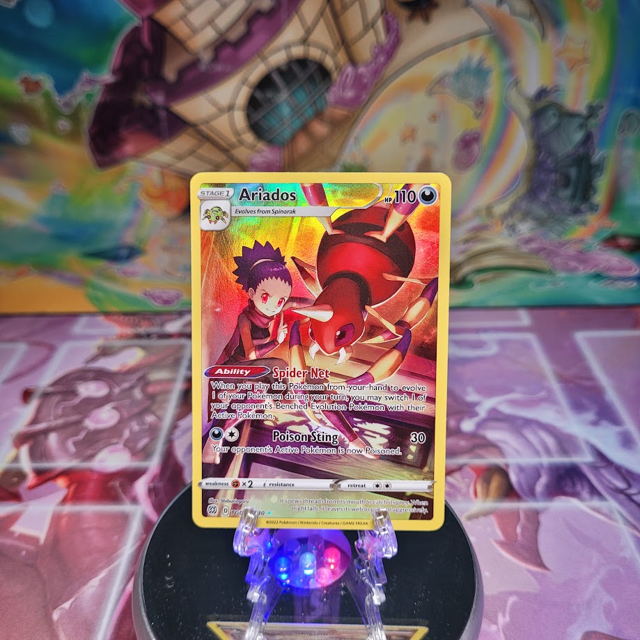 A Secret Rare "Ariados" (TG09/TG30) card from the Pokemon Set: Brilliant Stars.