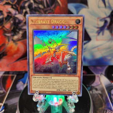 An Ultra Rare "Arkbrave Dragon" card from the Yugioh Set: Ghosts From the Past.