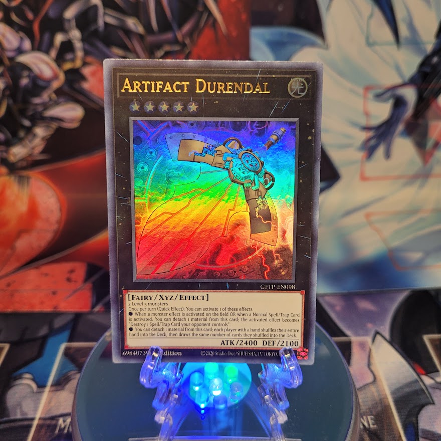 A 1st edition Ultra Rare "Artifact Durendal" card from the Yugioh Set: Ghosts From the Past.