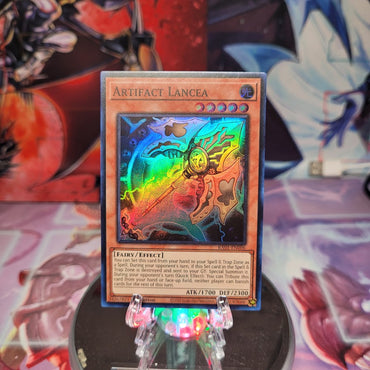 A Super Rare "Artifact Lancea" card from the Yugioh Set: Rarity Collection 1 