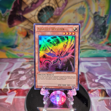 An Ultra Rare "Assault Wyvern" card from the Yugioh Set: The Dark Side of Dimensions: Movie Pack.