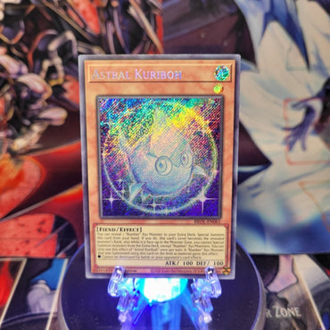 A Secret Rare "Astral Kuriboh" card from the Yugioh Set: Brothers of Legend.