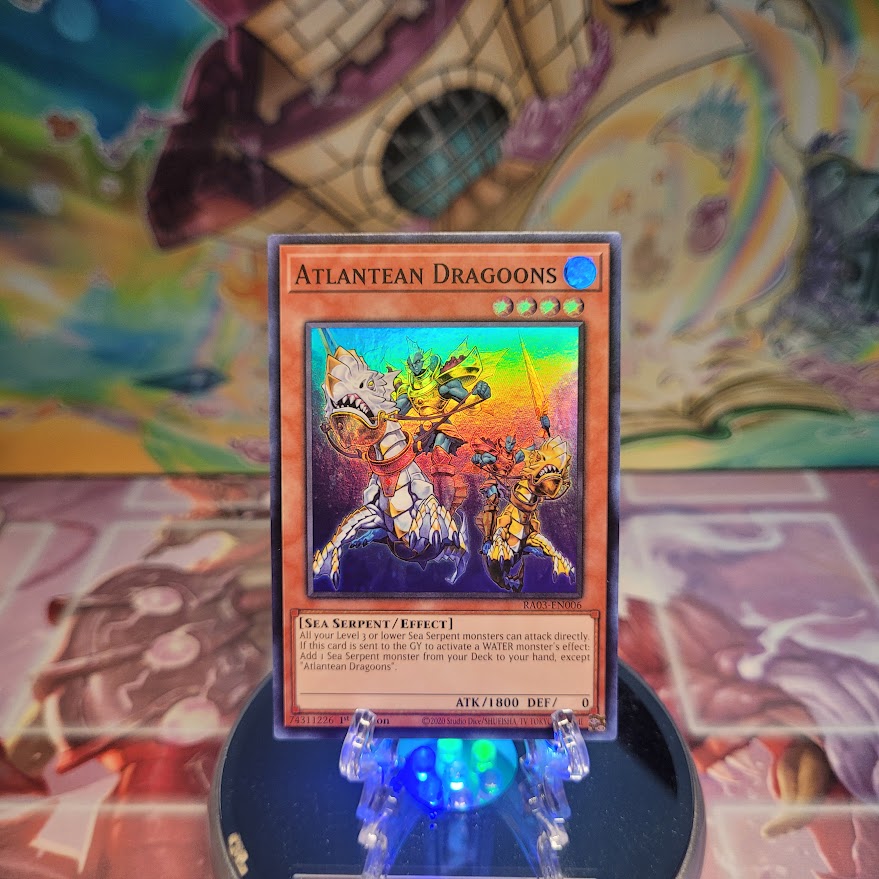 A Super Rare "Atlantean Dragoons" card from the Yugioh Set: Quarter Century Bonanza (RA03).