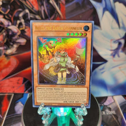 An Ultra Rare "Aussa the Earth Channeler" card from the Yugioh Set: Power of the Elements.