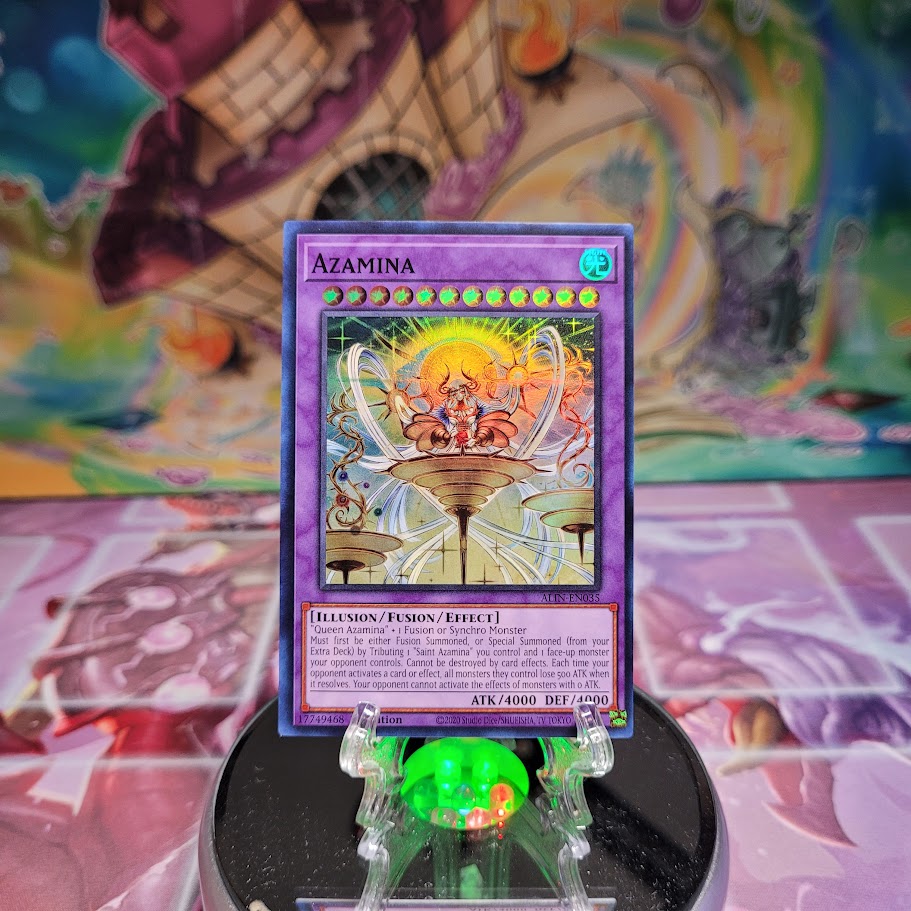 A Super Rare "Azamina" card from the Yugioh Set: Alliance Insight (ALIN).