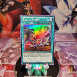 A Super Rare "Battle Fusion" card from the Yugioh Set: Fusion Enforcers (FUEN).