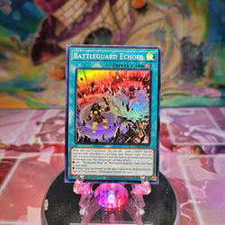 A Super Rare "Battleguard Echoes" card from the Yugioh Set: Legacy of Destruction.