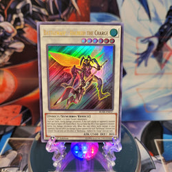 An Ultra Rare "Battlewasp - Halberd the Charge" card from the Yugioh Set: Battles of Legend: Hero's Revenge.