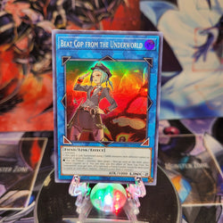 A Super Rare "Beat Cop From the Underworld" card from the Yugioh Set: Genesis Impact.