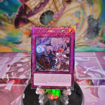 A Platinum Secret Rare "Big Welcome Labrynth" card from the Yugioh Set: Quarter Century Stampede (RA04).