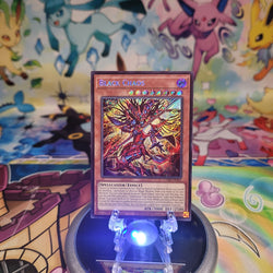 A Secret Rare “Black Chaos” card from the Yugioh Set: Chaos Origins (CORI).