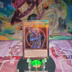 A Quarter Century Secret Rare "Black Luster Soldier - Envoy of the Beginning" card from the Yugioh Set: Quarter Century Bonanza (RA03).