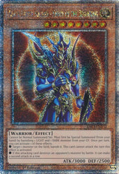 A Quarter Century Secret Rare "Black Luster Soldier - Envoy of the Beginning" card from the Yugioh Set: Quarter Century Bonanza (RA03).