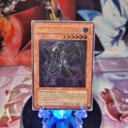 An Ultimate Rare "Blackwing - Elphin the Raven" card from the Yugioh Set: Raging Battle.