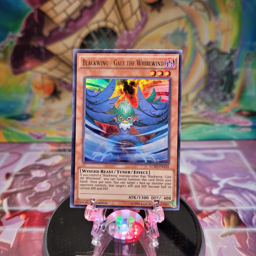 An Ultra Rare "Blackwing - Gale the Whirlwind" card from the Yugioh Set: Legendary Collection 5D's.