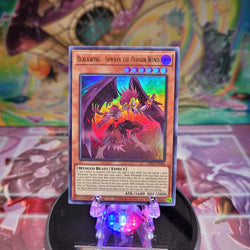 An Ultra Rare "Blackwing - Simoon the Poison Wind" card from the Yugioh set: Legendary Duelists: Season 2.