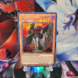 An Ultra Rare "Blackwing - Sirocco the Dawn" card from the Yugioh Set: Battles of Legend: Crystal Revenge.